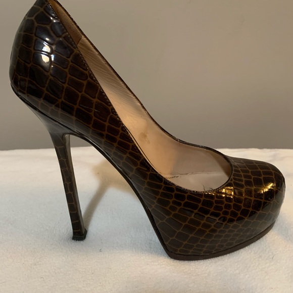 Yves Saint Laurent brown pebble heels size 9.5 - Picture 4 of 4